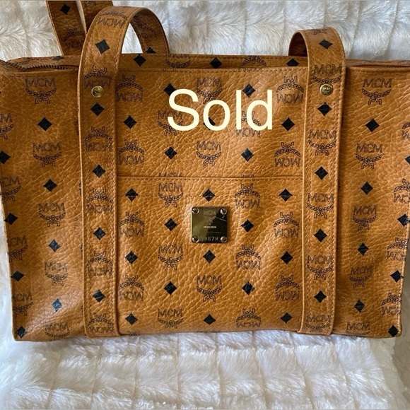 Vintage MCM Visetos Shoppers Tote bag, Cognac, 15”, Extra Large - Picture 1 of 14